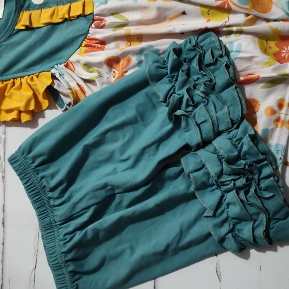 Colorful Toddler Tunic Dress with Ruffled Short Spring Easter Print - Picture 4 of 4